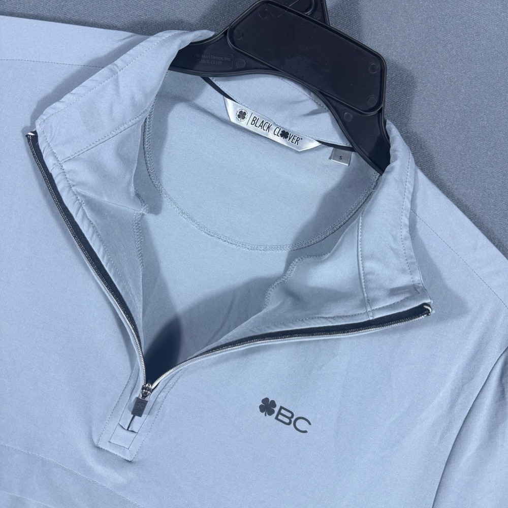 Black Clover Pullover Men S Blue 1/4 Zip Performance Long Sleeve Activewear